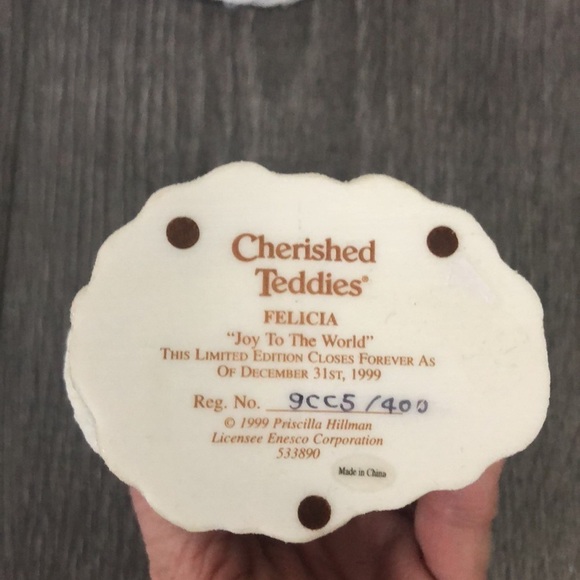 Vintage Cherished Teddies Ceramic Figures Candance and Felicia 1997 & 1999 - Picture 9 of 16